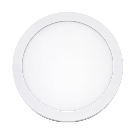 Painel Led Sobrepor Redondo Branco Frio 6000K 12W Bivolt