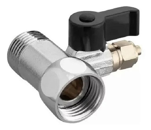 Válvula de Fechamento de Metal 3 Vias Rosca 1/2" para Tubo 1/4"  AC100