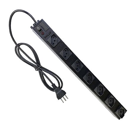 Filtro de Linha com 7 Tomadas em Metal Branco