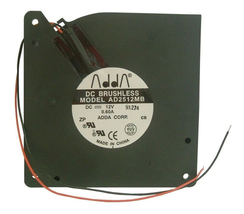 Cooler Mini Ventilador Caracol AD2512MB Blower 2 Fios 12V