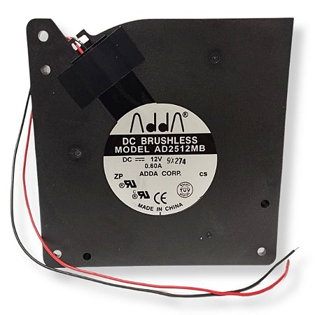 Cooler Mini Ventilador Caracol AD2512MB Blower 2 Fios 12V