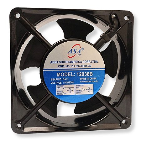 Cooler Mini Ventilador 12038B 4 Fios Bivolt Asa Fan