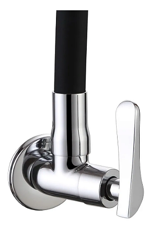Torneira para Cozinha de Parede Tubo Flexível Preta Cone Duplo Jato Sigma 1168
