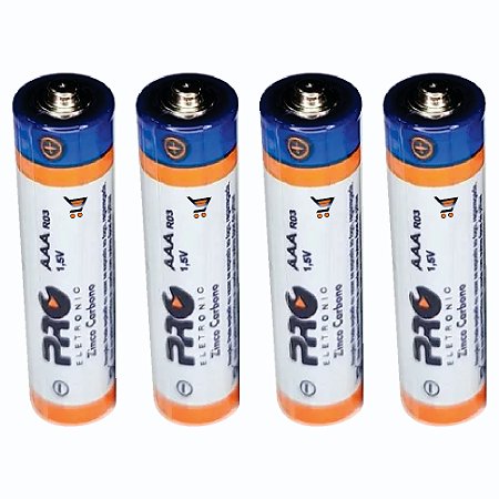Pilha Zinco AAA R03 Pacote com 4 Proeletronic