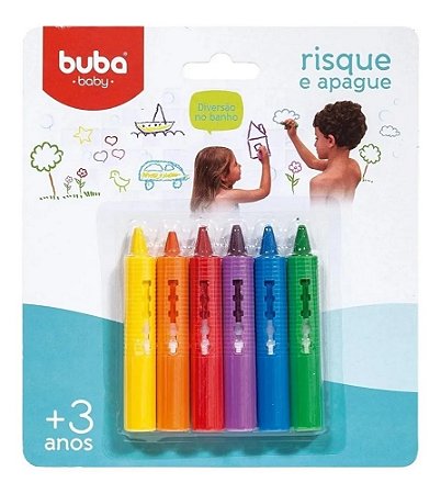 Giz Caneta Risque e Apague Banho Divertido Buba