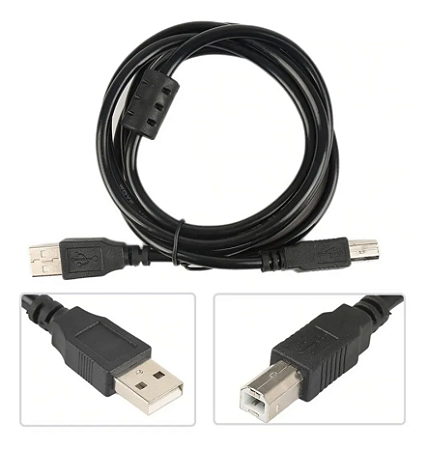 Cabo USB A + USB B com 1,80m