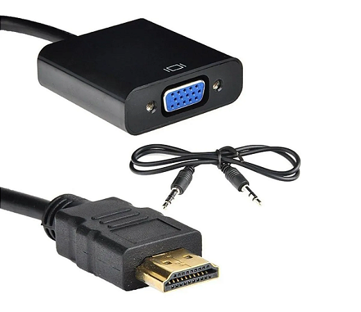 Conversor Adaptador Entrada HDMI para Saída VGA com Áudio