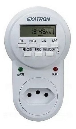 Temporizador Timer Digital Contagem de Segundos com Plugue e Tomada Elétrica Bivolt