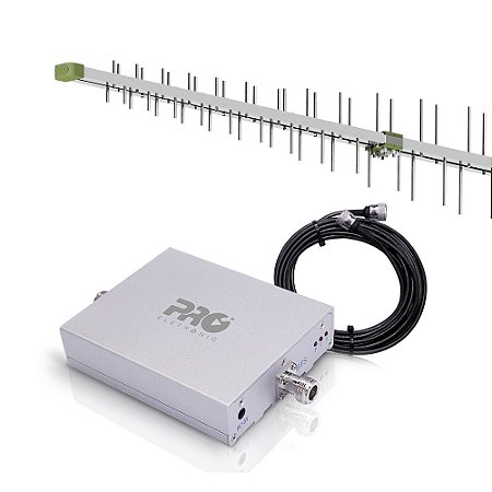 Kit Mini Repetidor de Celular 850MHZ 60dB com Antena / Reforçador / Cabo PROKR-8520