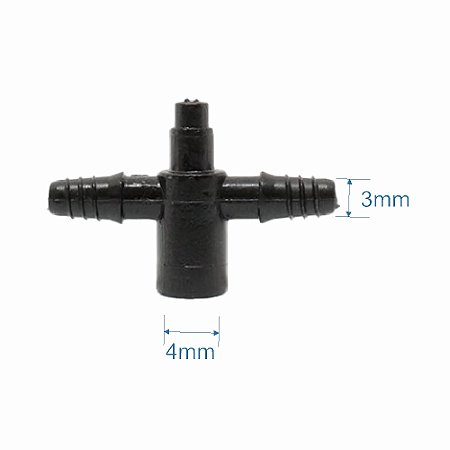 Conector com 2 Saídas para Microcubo 3x5mm Rosca para Irrigação