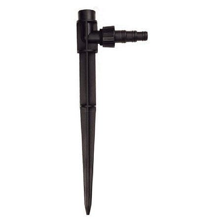 Haste Preta 30cm para Aspersor com Rosca Interna de 1/2" e Adaptador para Mangueiras