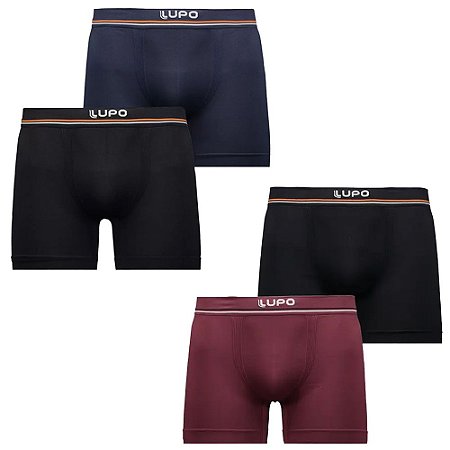 Kit com 2 Cuecas Boxer Adulto Microfibra Sem Costura Lupo