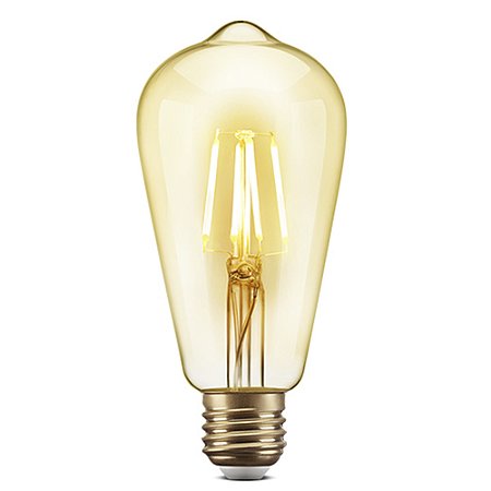 Lâmpada Filamento Led ST64 Branco Morno 2200K E27 4W Bivolt