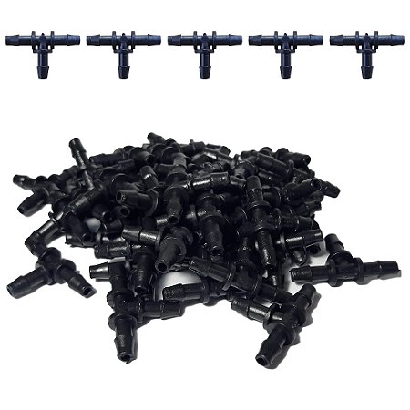 Conector Te 4x7mm para Mangueira Irrigação Microtubo PELBD
