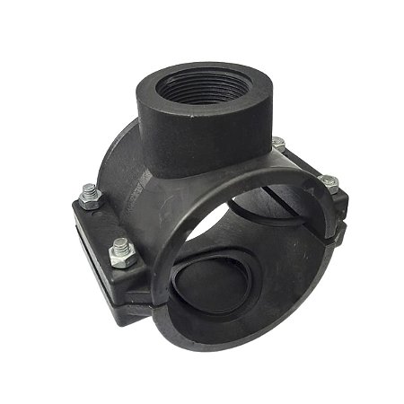 Colar de Tomada para Aspersor 100mm X 1 1/2" com Derivação Simples Roscada C/ 4 Parafusos