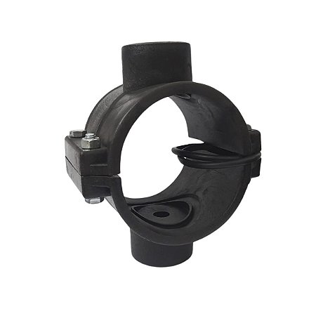 Colar de Tomada para Aspersor 100mm X 1/2" com Derivação Dupla Roscada C/ 4 Parafusos