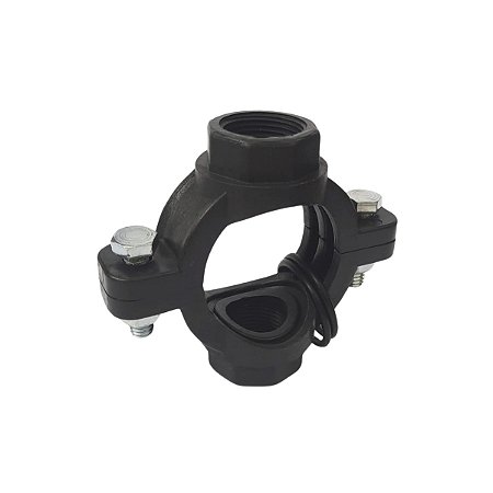 Colar de Tomada para Aspersor 50mm X 3/4" com Derivação Dupla Roscada C/ 2 Parafusos