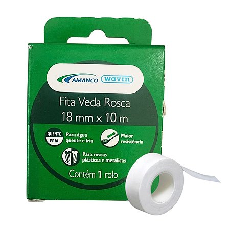 Fita Veda Rosca 18mm - Rolo com 10m