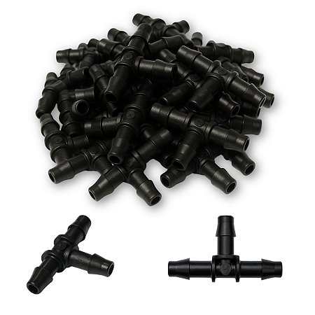 Conector Te 4,5mm Para Microtubo PEBDL Irrigação Horta Jardim e Estufa
