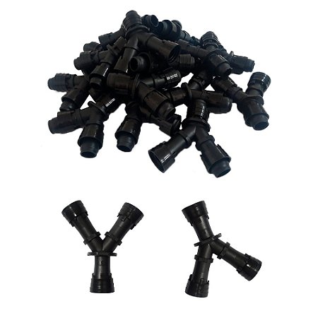 União em Y 16mm com Anel 6 Pontas para Irrigação