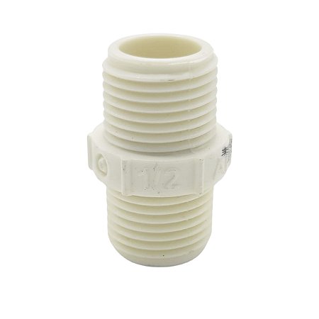 Nipel de Rosca 1/2" PVC Irrigação Branco