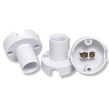 Bocal Soquete Branco Base E14 Fixo de Teto 1A 250V MT2023