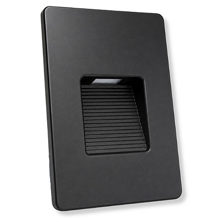 Balizador LED Wash Effect 2W Âmbar 2700K Bivolt Preto 8x12cm