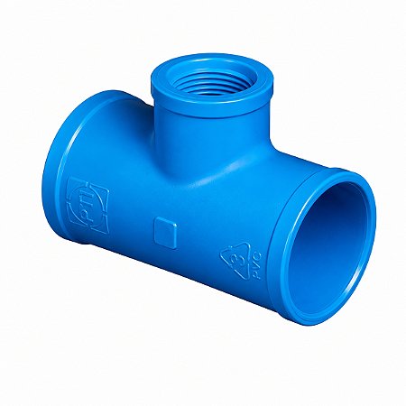 Tê Soldável Rosca DN50mm X 1" Derivação Rosca PVC Irrigação