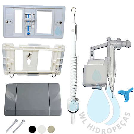 Kit Completo Caixa De Descarga Montana Elegance Cinza