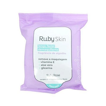 Lenço Facial Demaquilante Ruby Skin Ruby Rose 155g