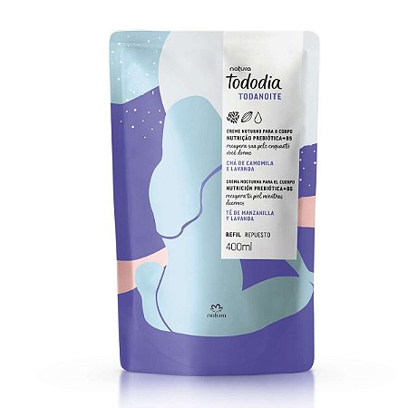 Refil Noturno Hidratante Creme Desodorante Para o Corpo Tododia Todanoite Chá de Camomila e Lavanda 400ml - Natura