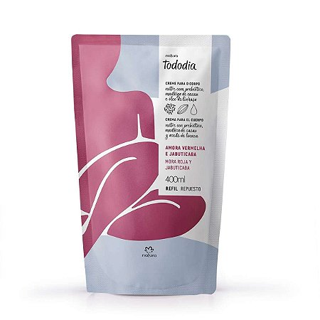 Refil Hidratante Creme Desodorante Nutritivo Para o Corpo Tododia Amora Vermelha e Jabuticaba 400ml - Natura