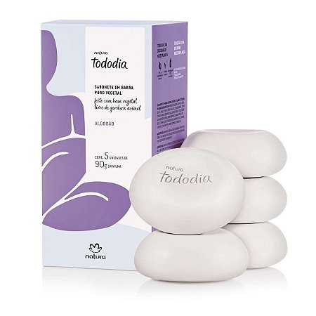 Sabonete em Barra Puro Vegetal Tododia Algodão 90g C/5 - Natura