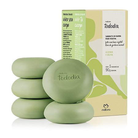 Sabonete em Barra Puro Vegetal Tododia Alecrim e Sálvia 90g C/5 - Natura