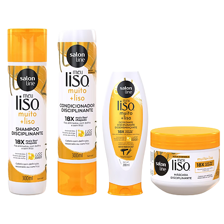 Kit Meu Liso Muito+Liso Shampoo + Condicionador + Máscara de Hidratação - Salon Line