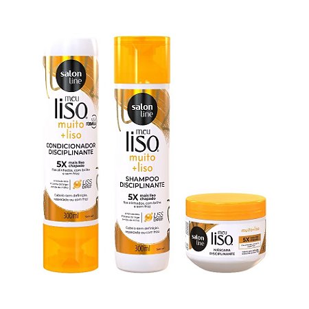 Kit Meu Liso Muito+Liso Shampoo + Condicionador + Máscara de Hidratação - Salon Line