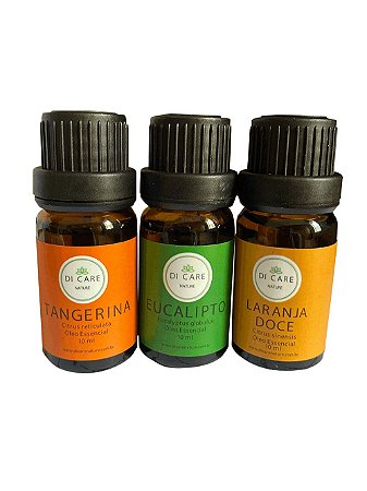Kit Sintonia (3 óleos essenciais) Eucalipto, Laranja Doce e Tangerina. - 10ml