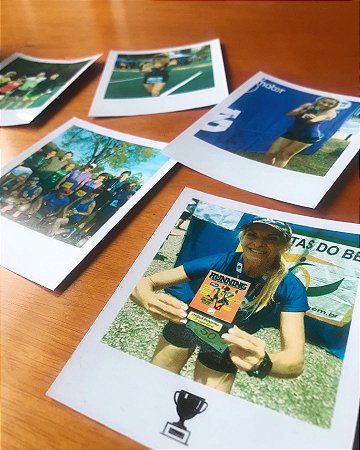 Polaroids c/ suas fotos de corrida