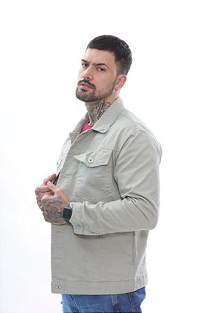 Jaqueta Masculina  Verde Claro de Sarja Alleppo Jeans Croácia