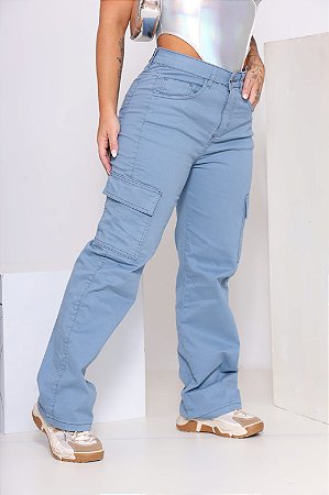Calça Jeans Cargo Feminina