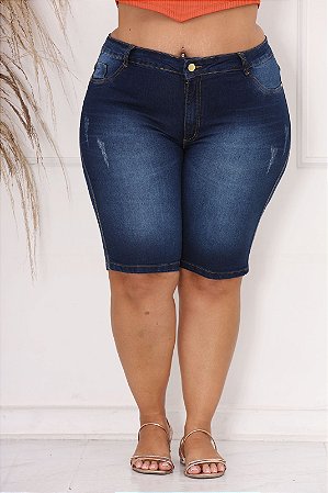 Shorts Bermuda Feminino Azul Escuro Alleppo Jeans Joyce
