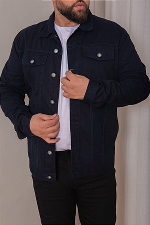 Jaqueta Azul Marinho Sarja Masculino Plus Size Alleppo Jeans