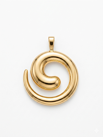 Pingente espiral folheado