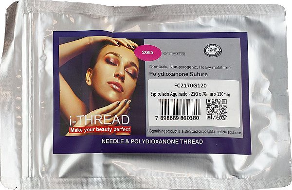 Fio de PDO 21G X 70mm X 120mm Espiculado Agulhado (Blister)