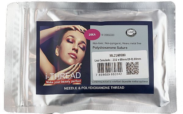 Fio de PDO 21G X 60mm X 80mm Liso Canulado (Blister)