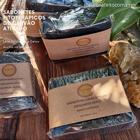 Sabonete Fitoterápico Carvão Ativado- Leve Esfoliante e Detox