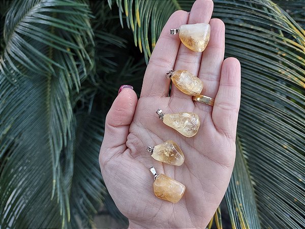 Pingente de CITRINO Rolado -Auto Estima, Prosperidade e Realizações