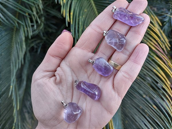 Pingente de AMETISTA Rolada - Conexão e Intuição