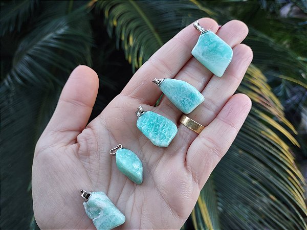 Pingente de AMAZONITA Rolada - Calmante, Anti Estresse, Ansiedade,