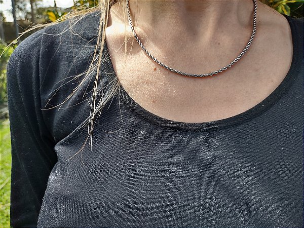 Colar Aço Inoxidável Prata 20cm